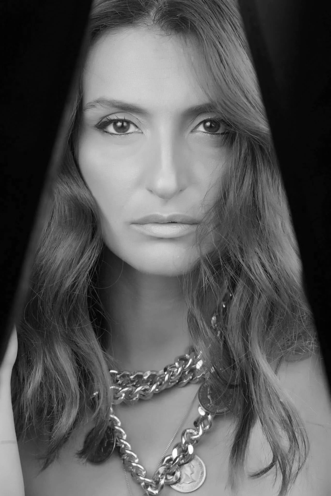 Signature wavy hairstyle by Gogasus, fashion portrait