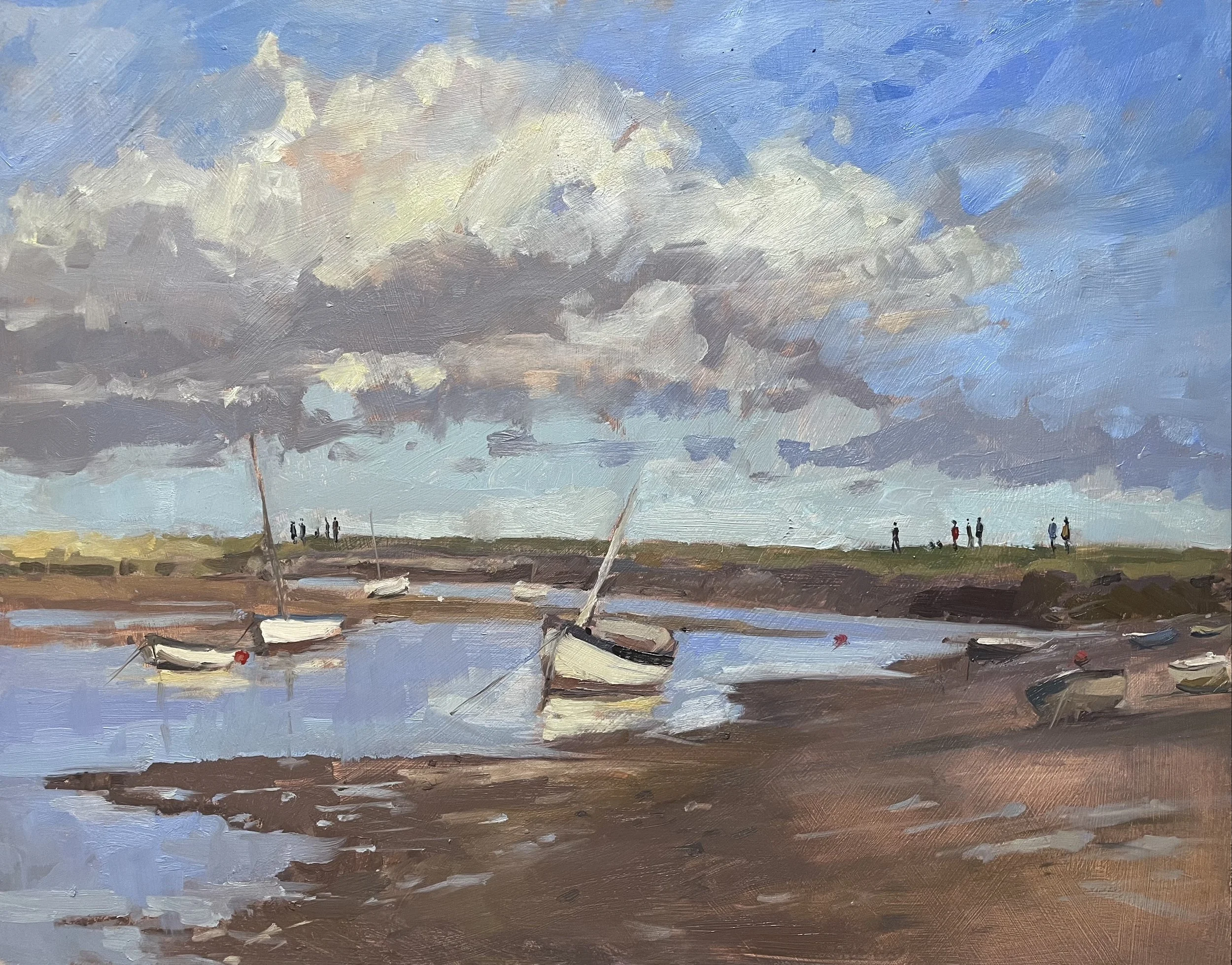 Walkers on the Coast Path, Burnham Overy Staithe