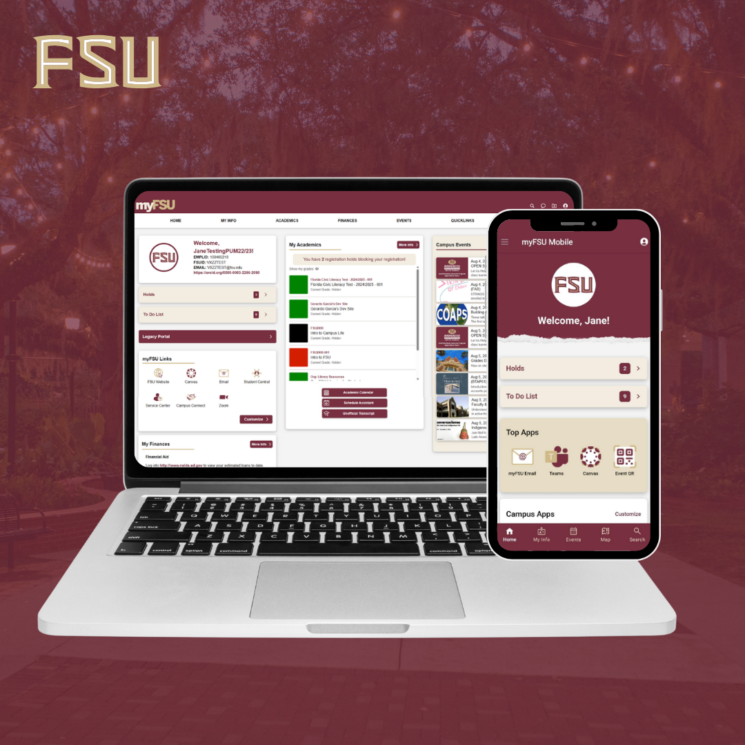 Picture of the new myFSU Portal and Mobile redesign