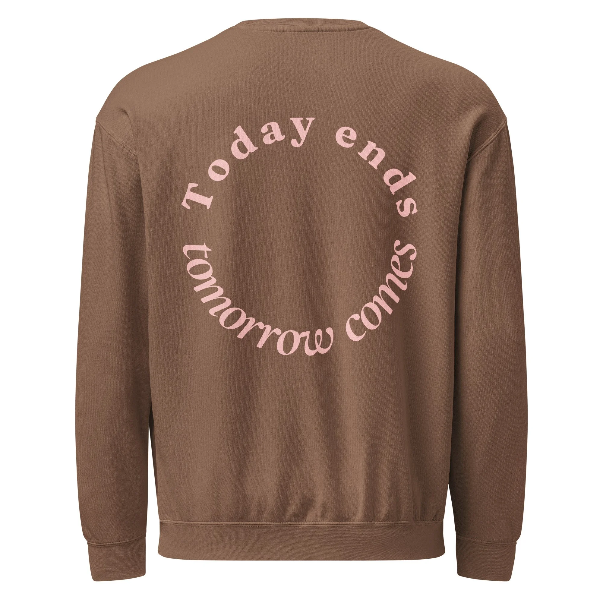 Girls garment-dyed fleece crewneck sweatshirt