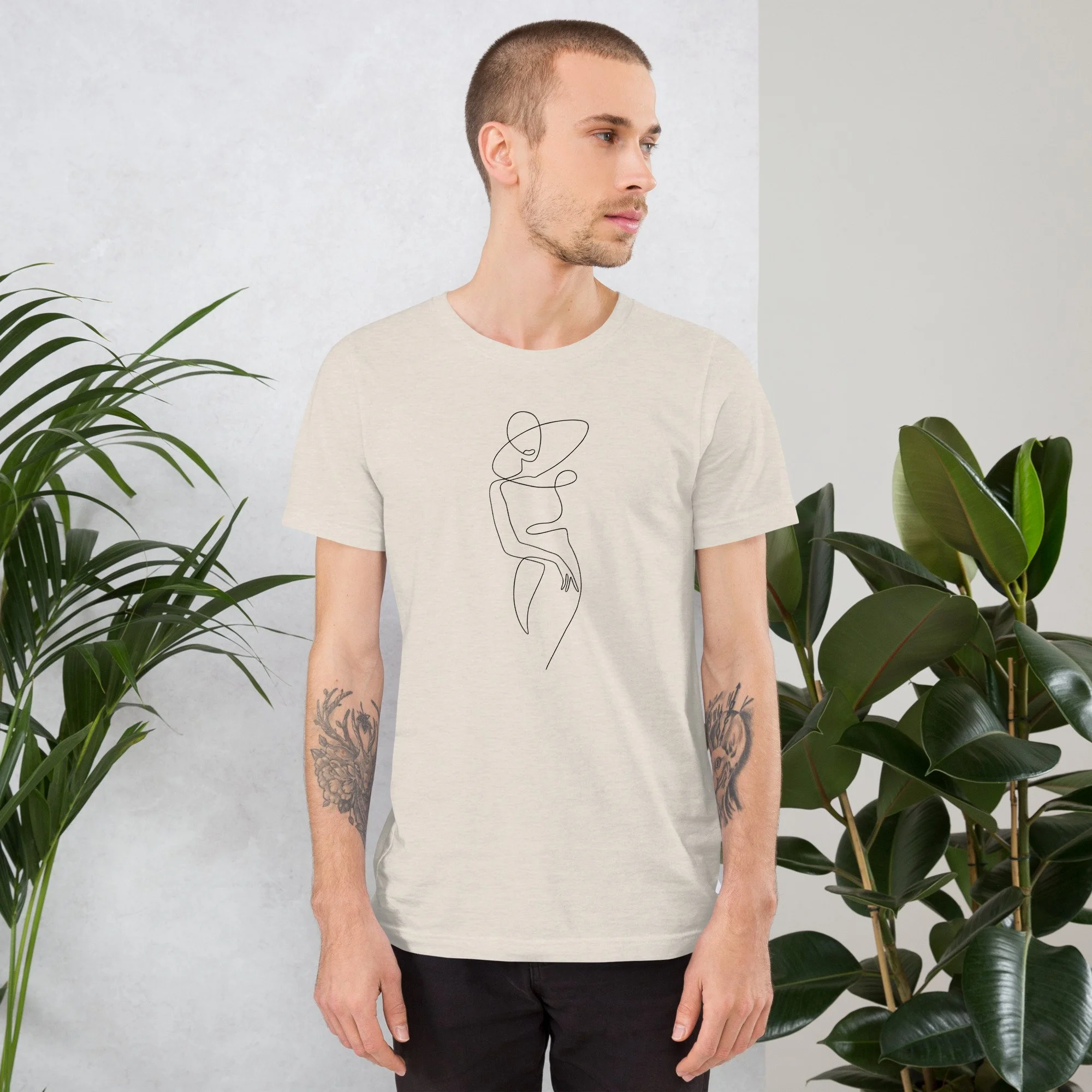 work of art abstract line art t-shirt