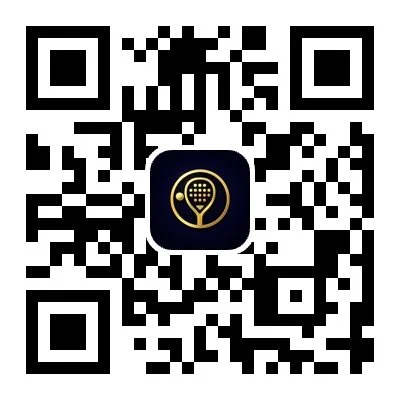 QR code with a central padlx logo of a padel racket and ball.