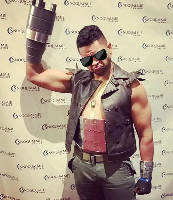 Seattle personal trainer client showcasing personalized goals cosplay Final Fantasy VII