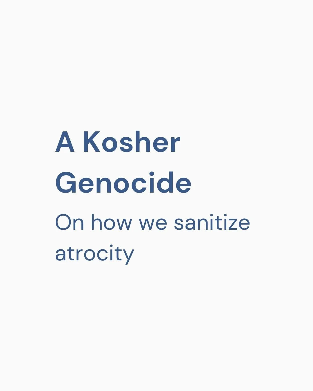 When external rituals become proof of purity, the heart never has to be examined. I grew up inside this system. That&rsquo;s how I kept kosher while living a double life. 

Link in bio.