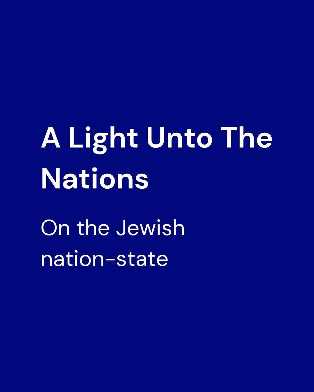A light unto the nations.