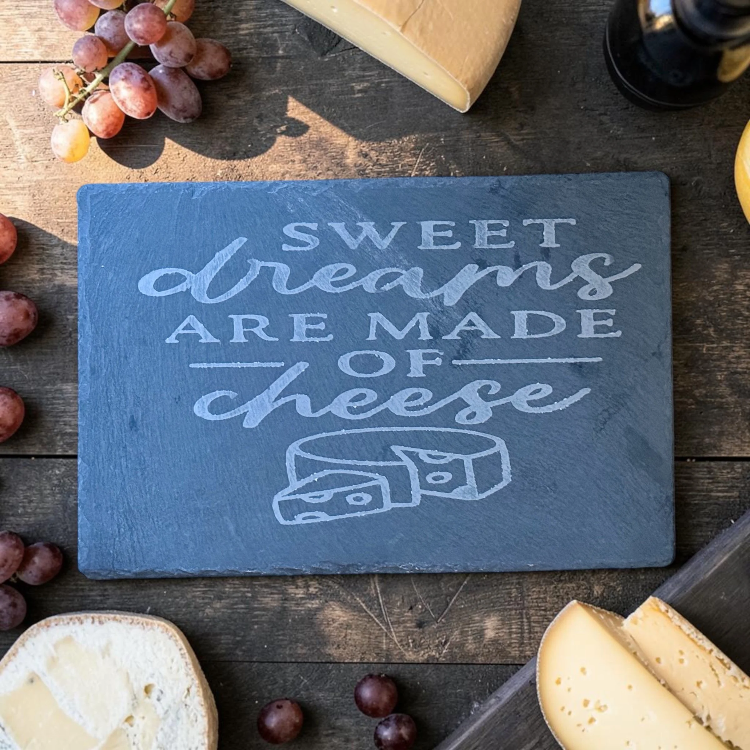 Hand-Etched Slate Mini Charcuterie Board | 12" x 8"