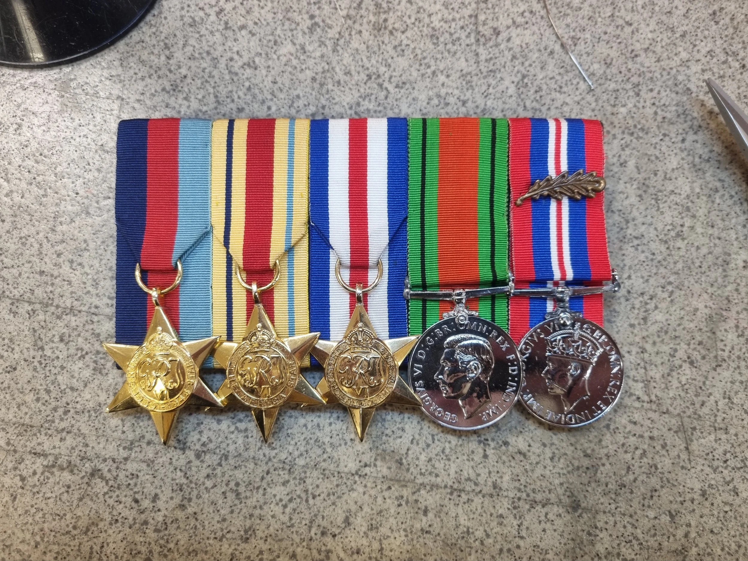 Court mounted medals