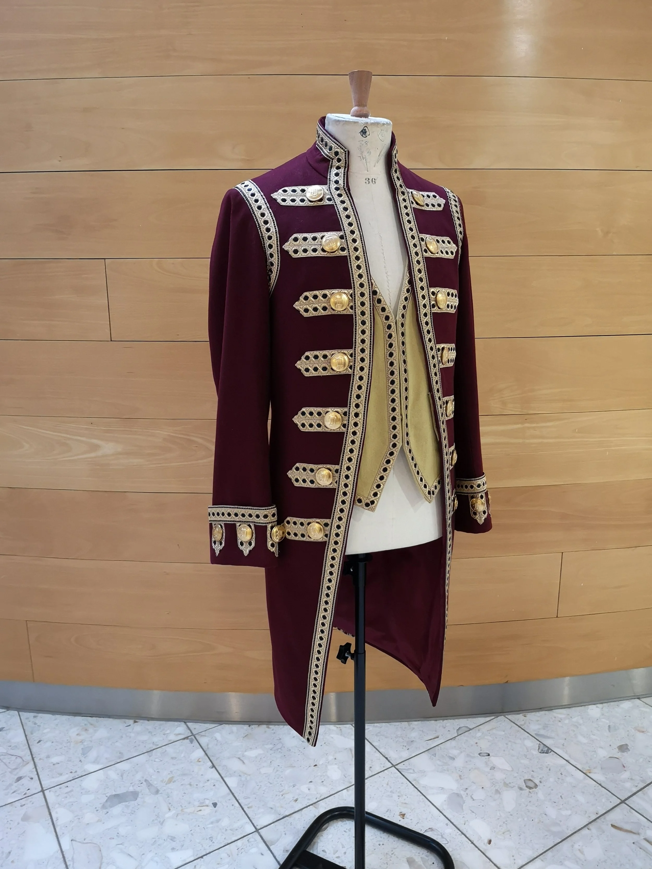 Part of the tailoring team to make Lady Danbury's household staff livery. Braiding and finishing. Bridgerton, 2020