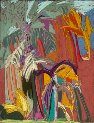 The Palms Domenica; pastel on watercolor paper; 31”H x 25” W (framed)