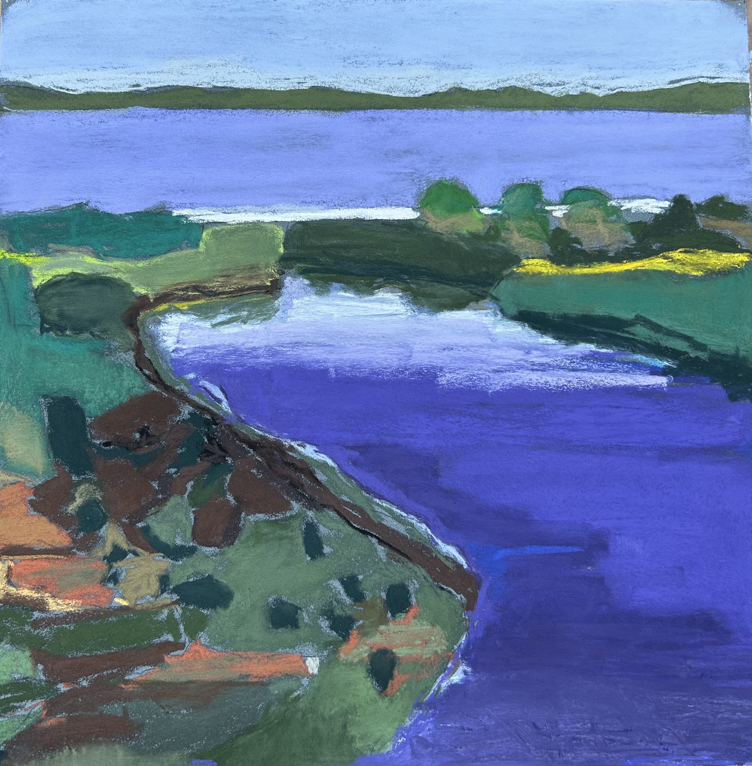 East Lake Inlet; pastel on watercolor paper; 27"H x 27"W (framed)