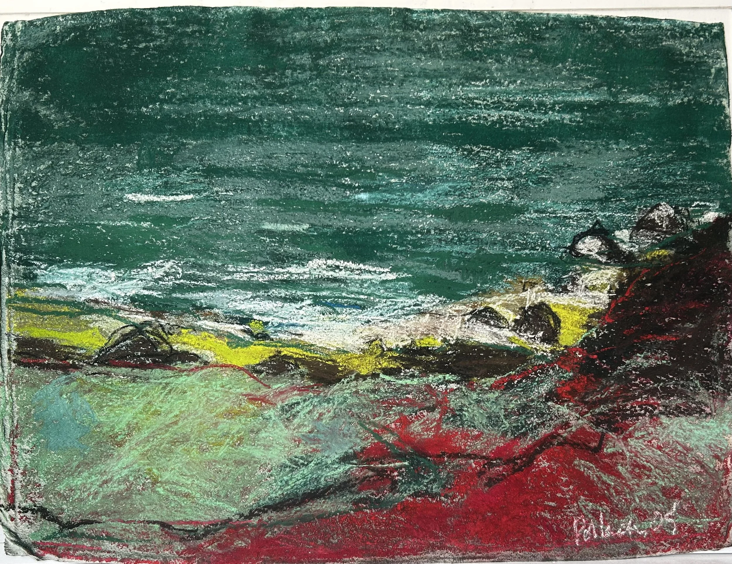 Fort Pond bay # 18; pastel on watercolor paper; 27"H x 34"W (framed)
