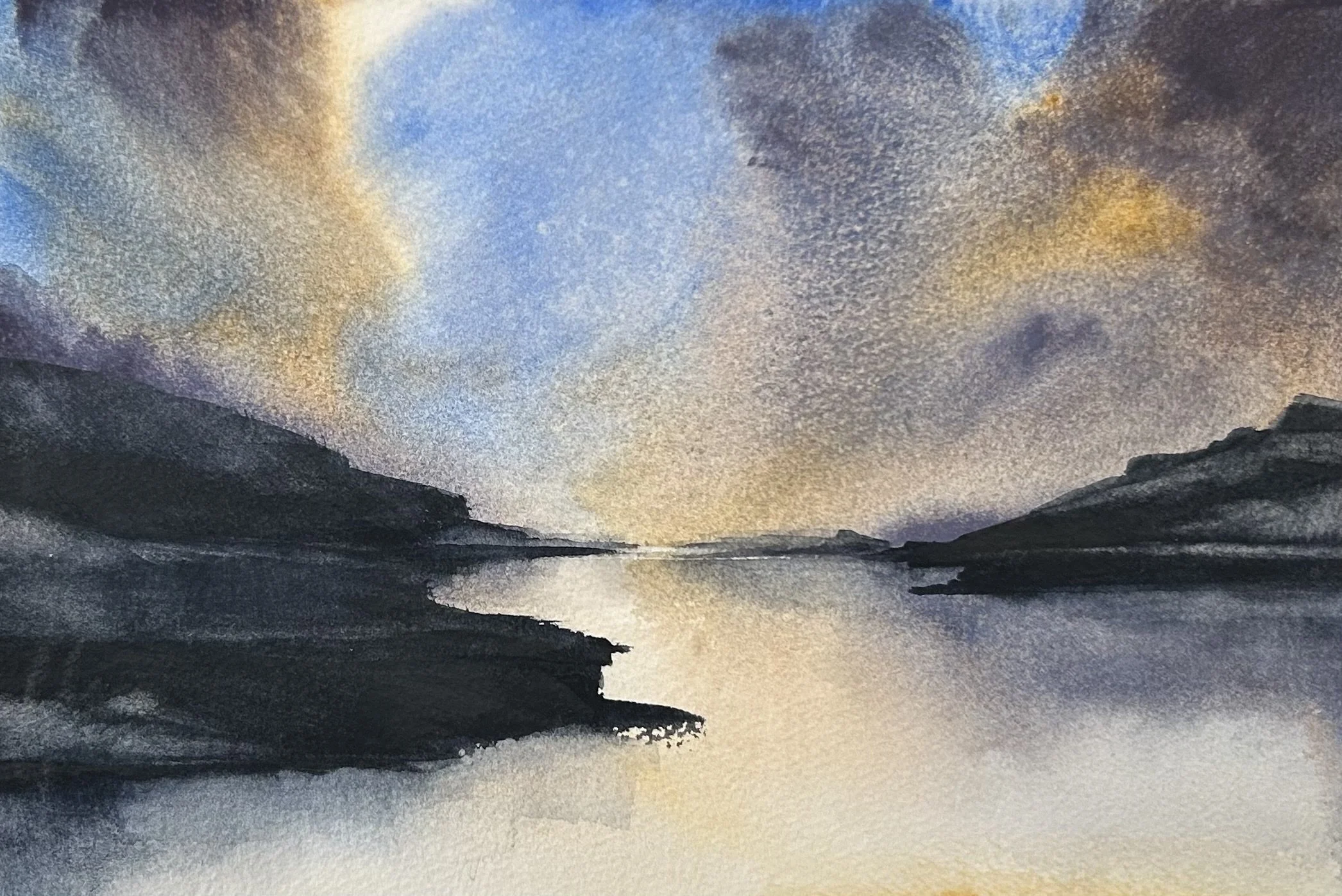 The View; Watercolor on paper 16”H x 20” W framed
