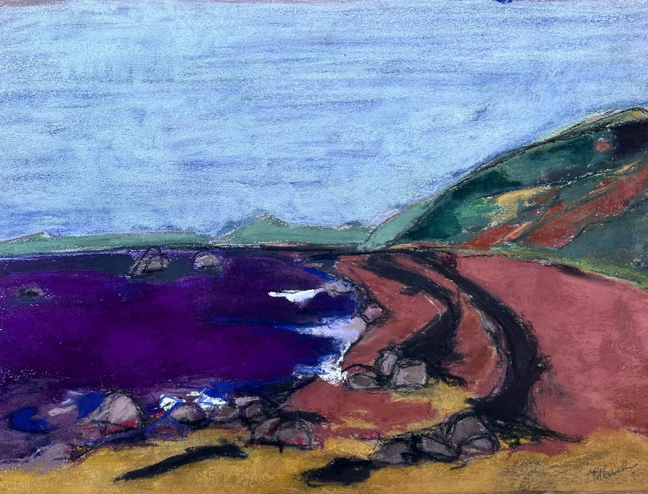 Fort Pond Bay #9; pastel on paper; 28"H x 35"W (framed)