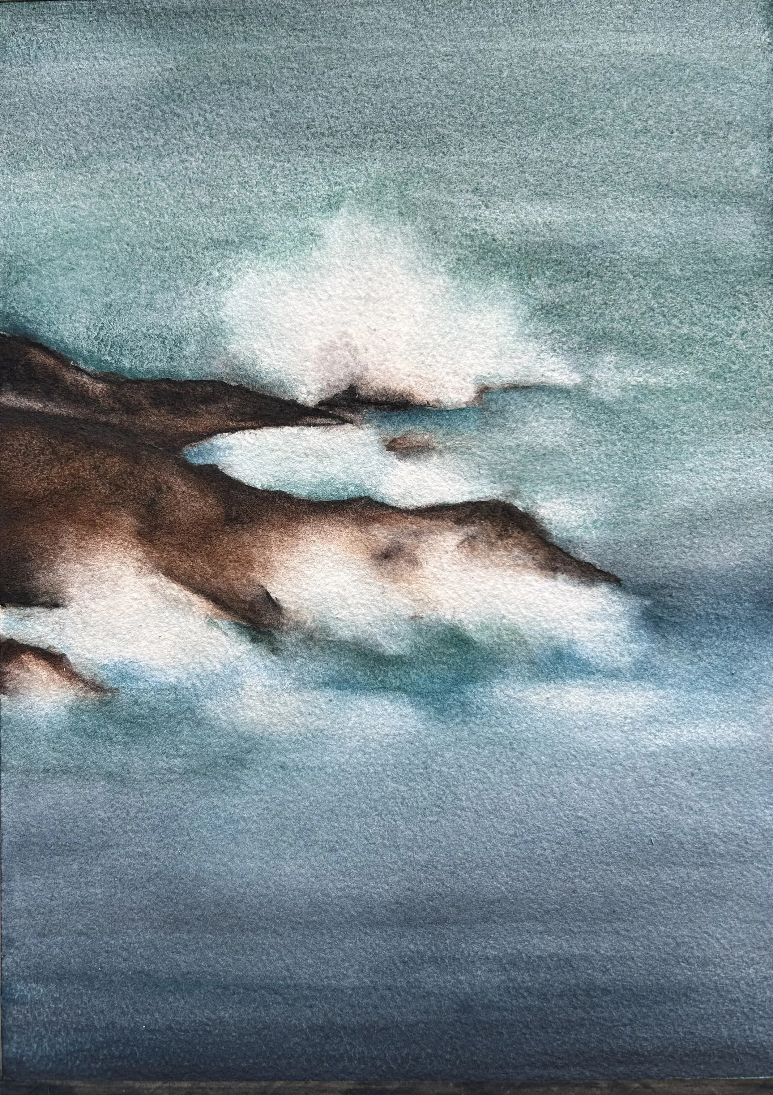Water’s Edge; watercolor on paper; 18”H x 16” W framed
