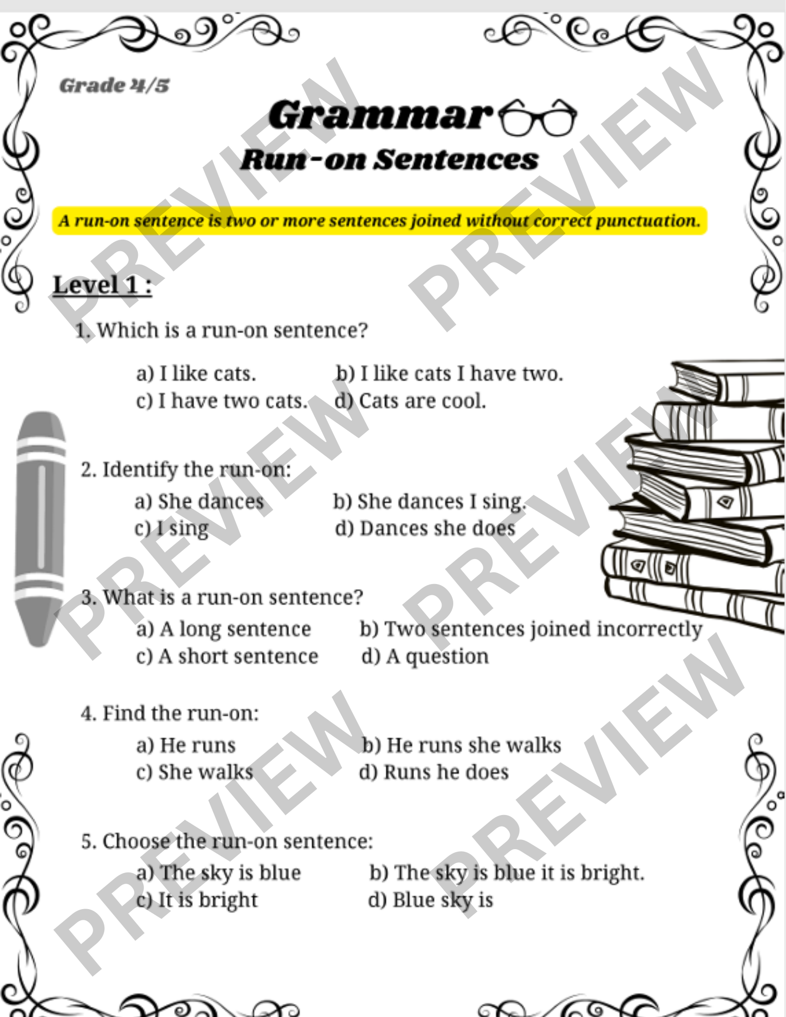 Fixing Run-on Sentences - Grammar Editing Practice