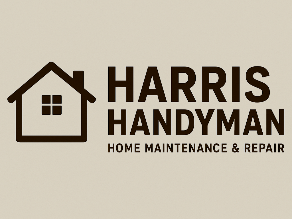 Logo for Harris Handyman with a house icon and text 'Home Maintenance & Repair'.