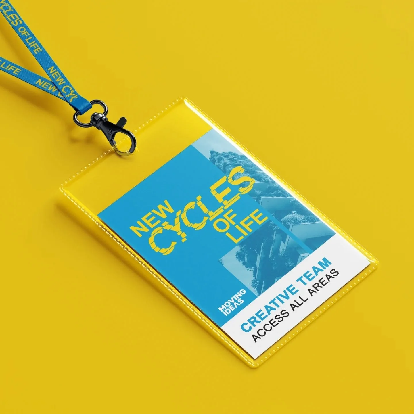 CREATIVE TEAM lanyards for crew working at the NEW CYCLES OF LIFE exhibition.

(Not a real exhibition, of course... but a way to show off what my visual identity looks like as it rolls out to different touch points)