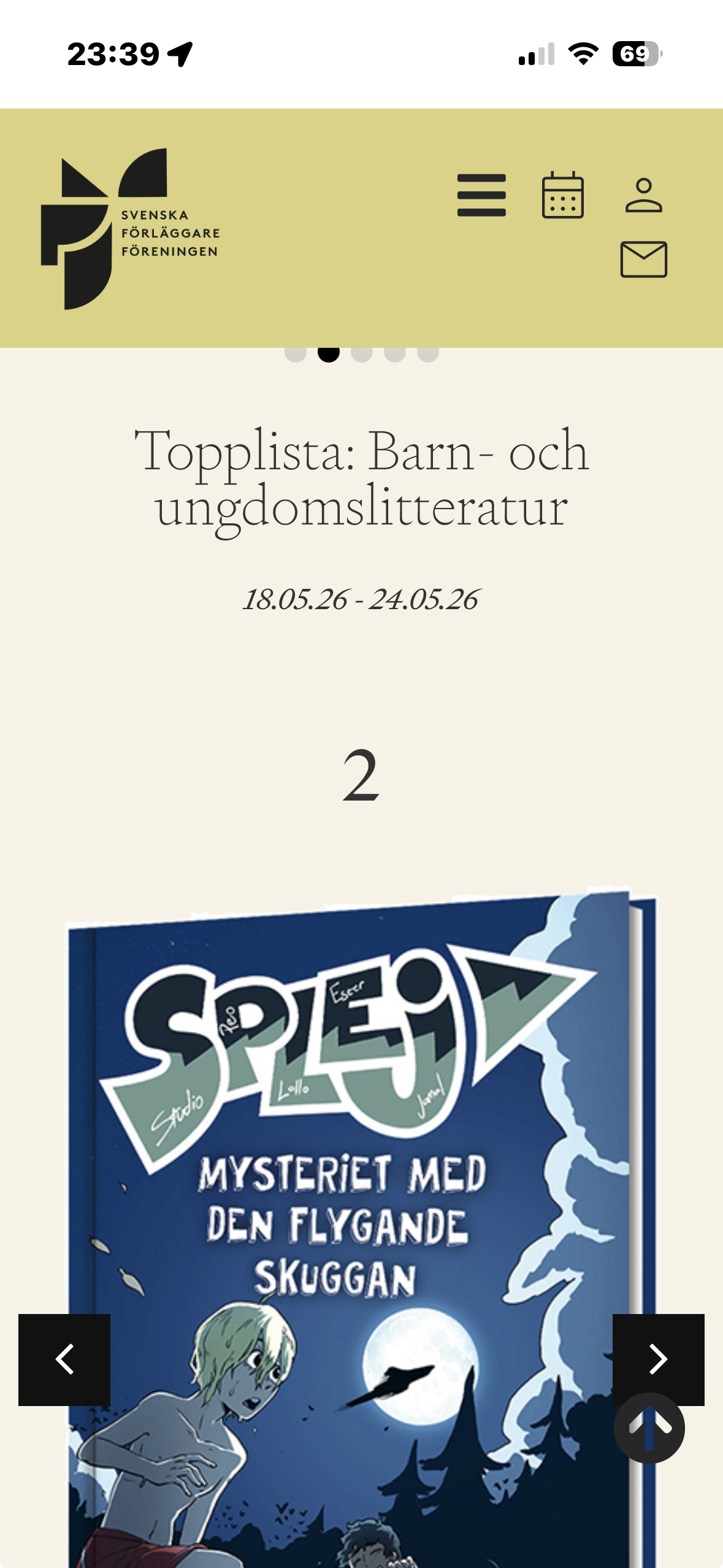 Mysteriet med den flygande skuggan. Den näst mest sålda barn- och ungdomsboken i maj 2026.
