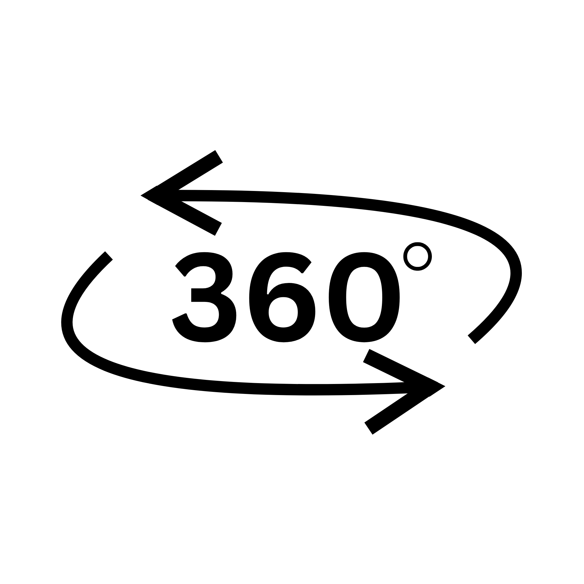 360-degree rotating arrow symbol