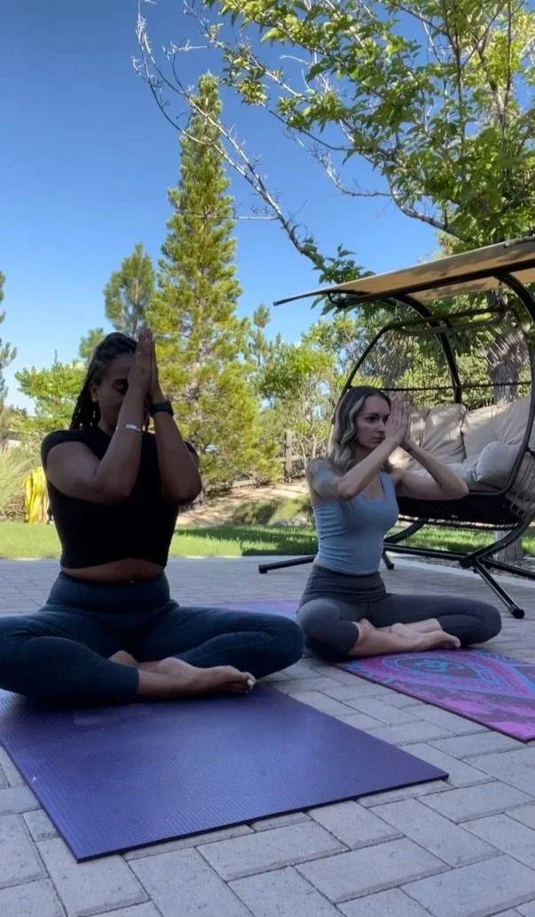 Outdoor yoga session for mission-driven organizations in Las Vegas – trauma-informed wellness program by ALIGN Agency