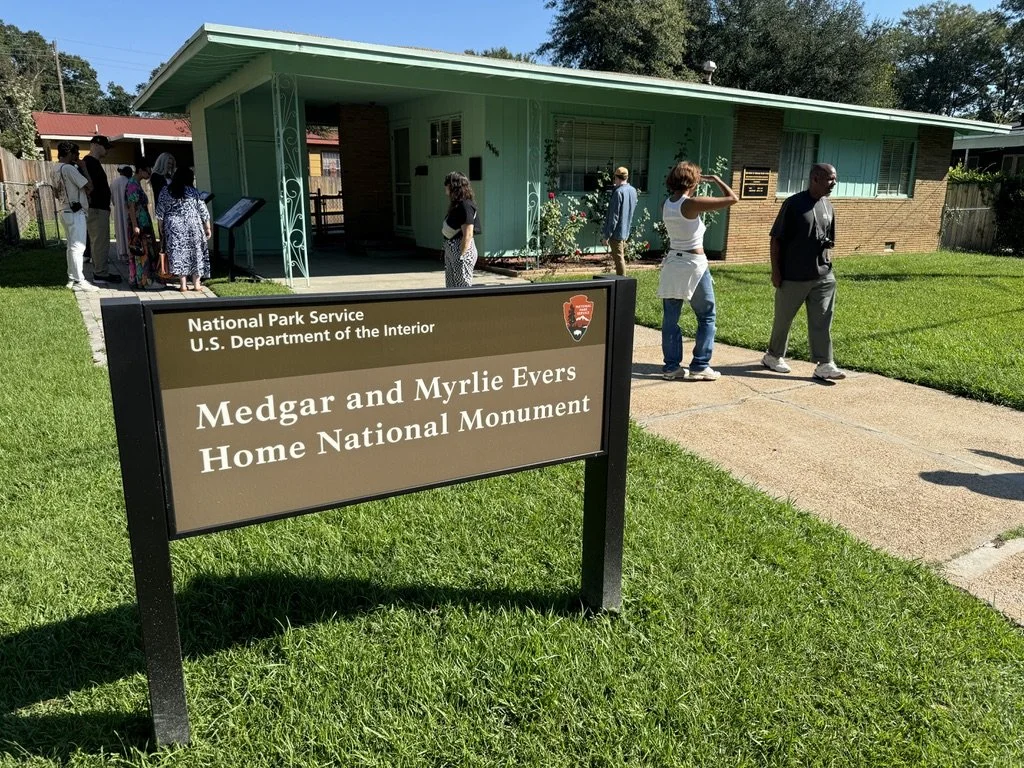 Outdoor educational and community workshop for mission-driven organizations – participants visiting Medgar and Myrlie Evers Home National Monument in Nevada, facilitated by ALIGN Agency