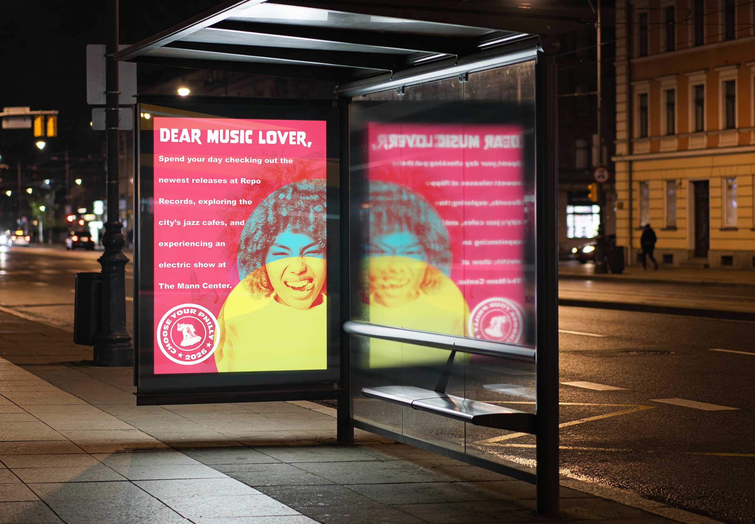 "Music Lover" Bus Shelter Advertisement