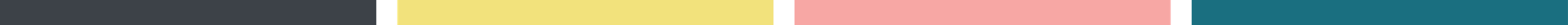 A section divider that is colored charcoal, mustard, coral and teal.