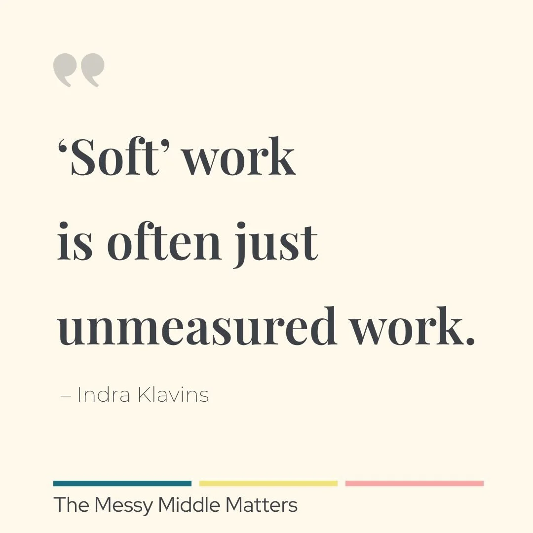 Just because work is labeled &ldquo;soft&rdquo; doesn&rsquo;t mean it&rsquo;s easy.

In many organizations, the hardest work to do well is the work that:

&ndash; reduces confusion
&ndash; builds trust
&ndash; aligns priorities
&ndash; manages ambigu