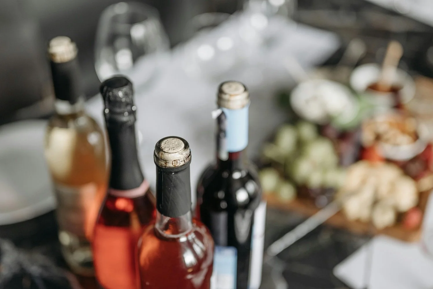 bottles of wine on a table