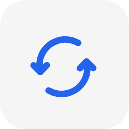 Blue refresh or reload icon with two circular arrows.