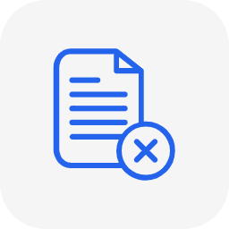 Icon of a document with a cancel or close symbol