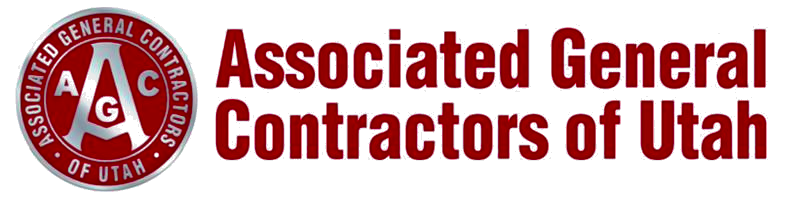Logo of Associated General Contractors of Utah with red and black text