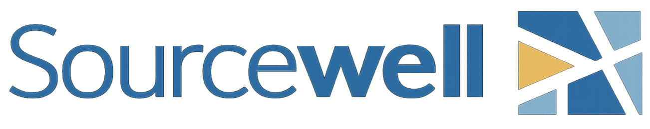 Sourcewell logo with stylized geometric star design