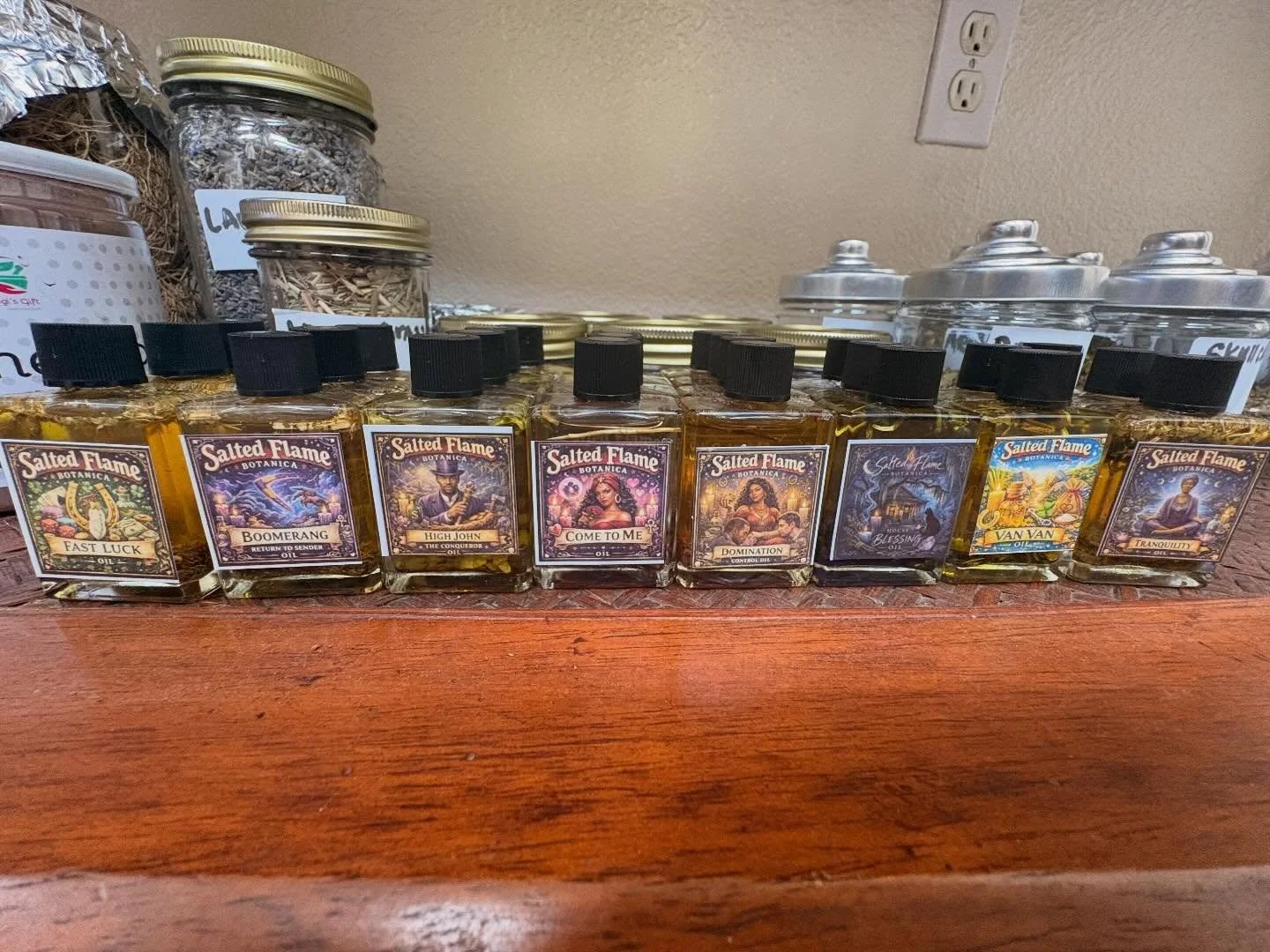 These are my handcrafted ritual oils from Salted Flame Botanica&mdash;made with real roots, herbs, and purpose. Not just fragrance&hellip; these are tools.

Use them to dress your candles, anoint your body, bless your space, or protect what&rsquo;s y