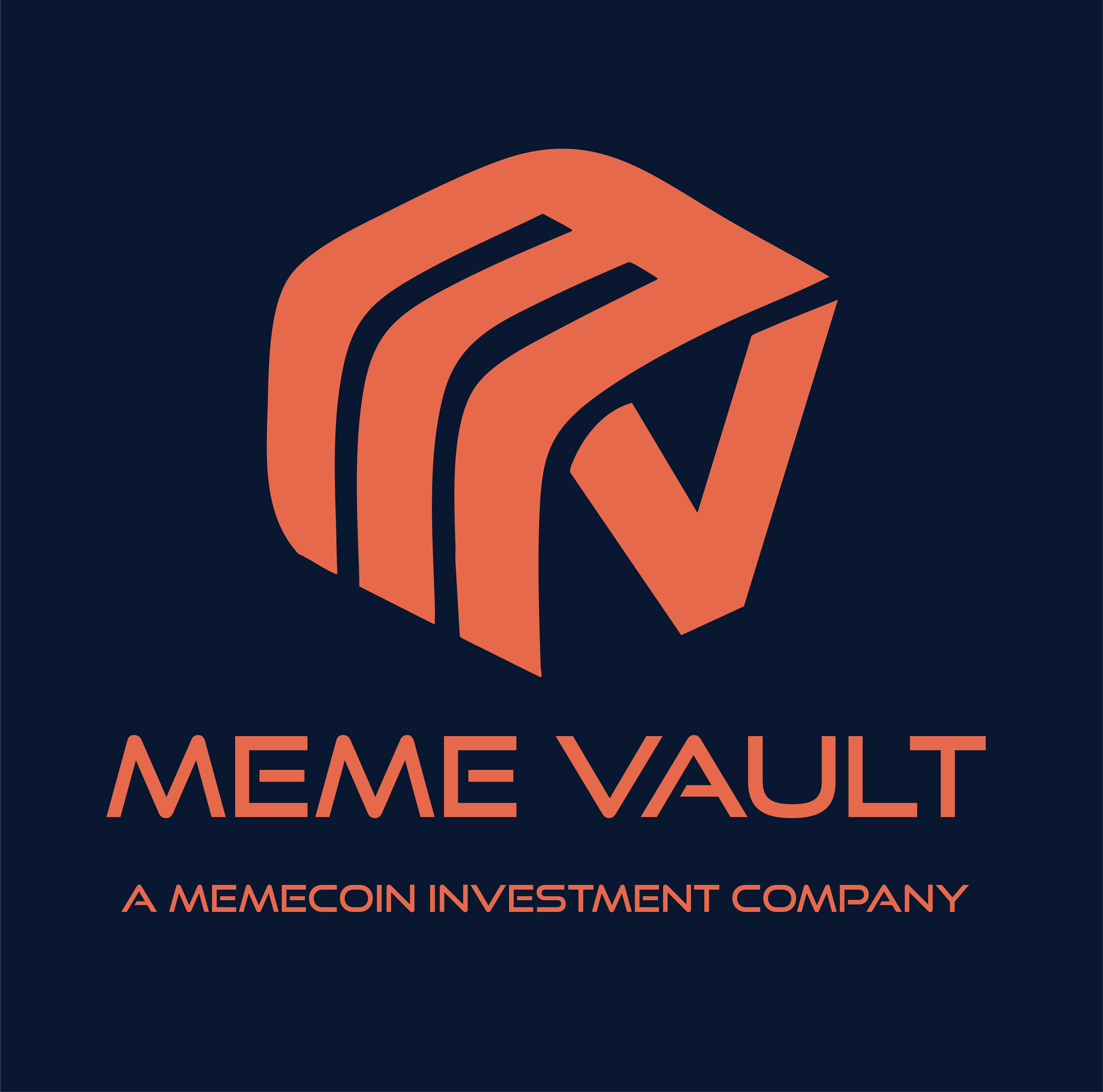 Logo of Meme Vault with stylized vault door and text 'Meme Vault' and 'A MemeCoin Investment Company'