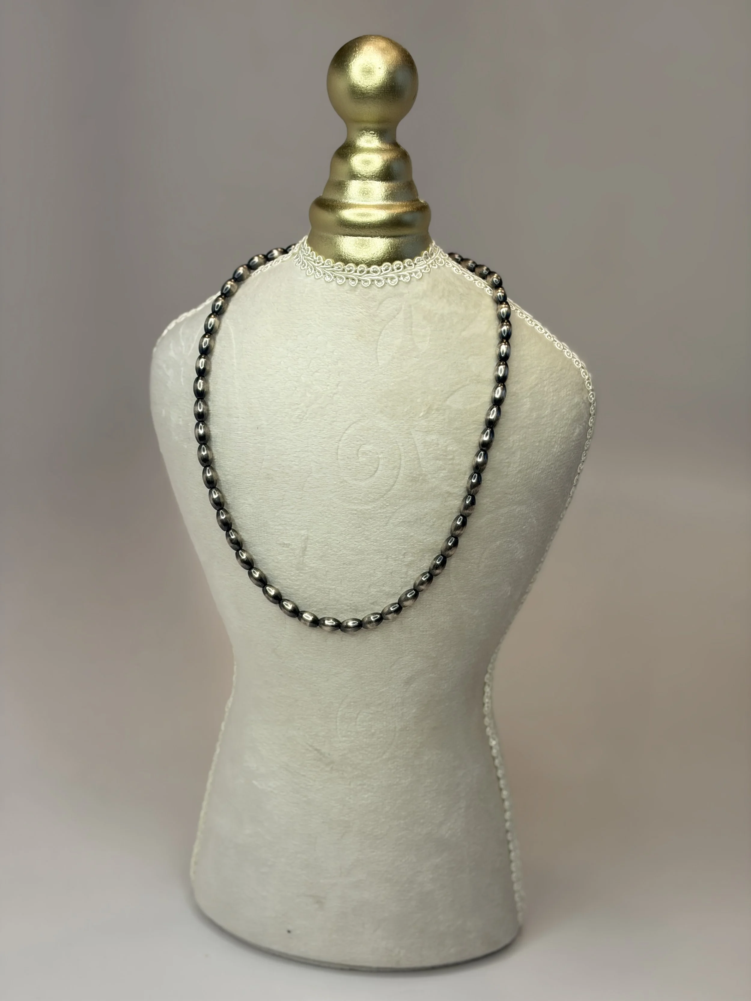 Sterling Silver 16" 5mm Melon Bead Necklace