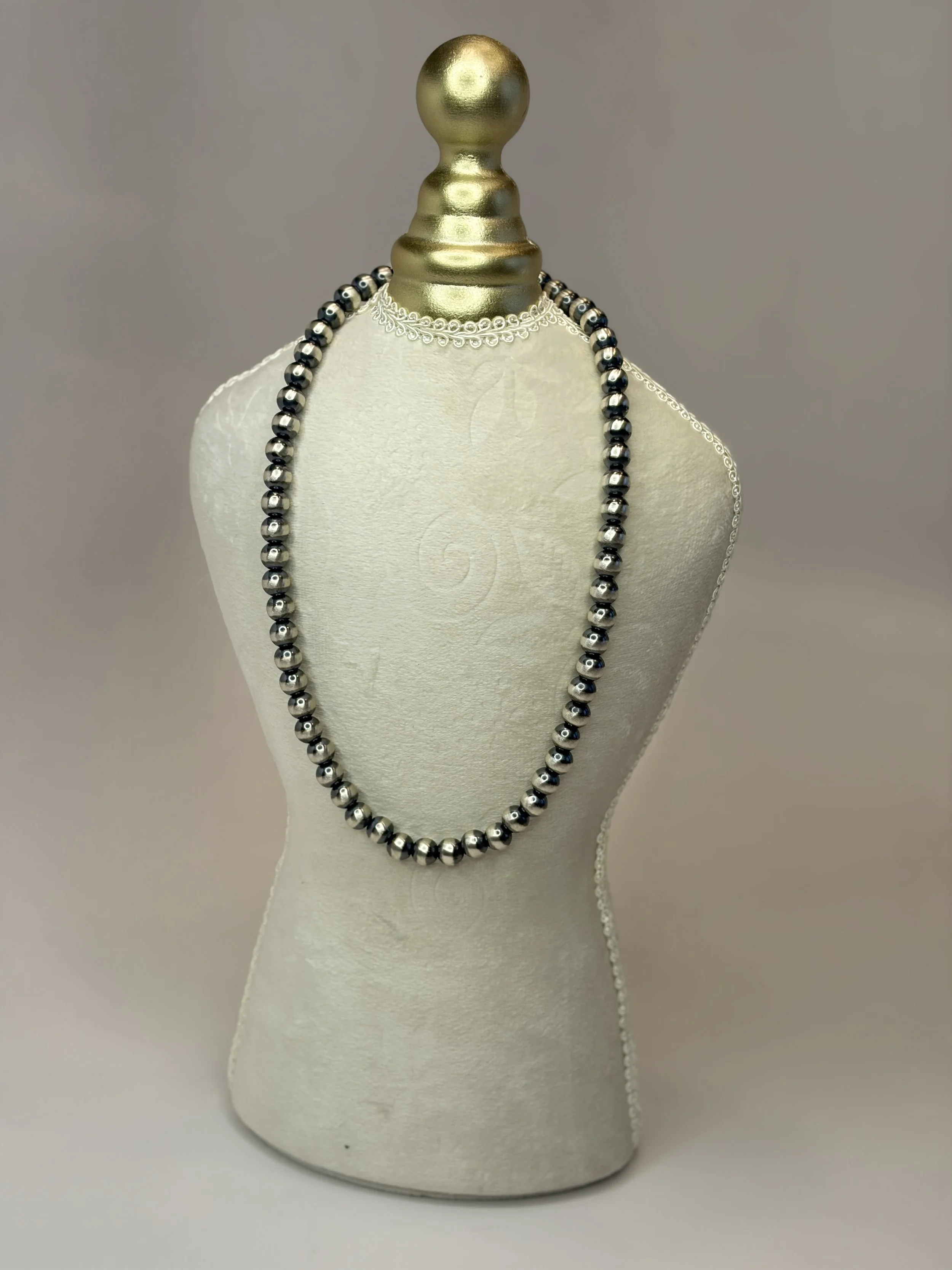 Sterling Silver 18" 8mm Bead Necklace
