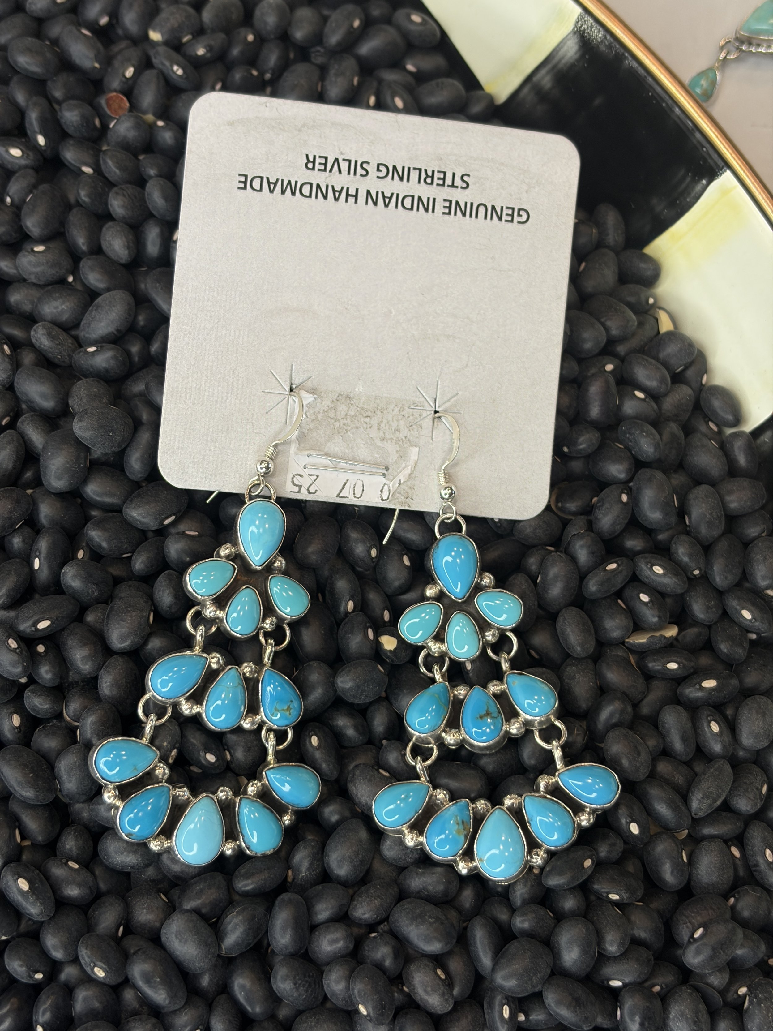 Navajo Turquoise & Sterling Chandelier Earring