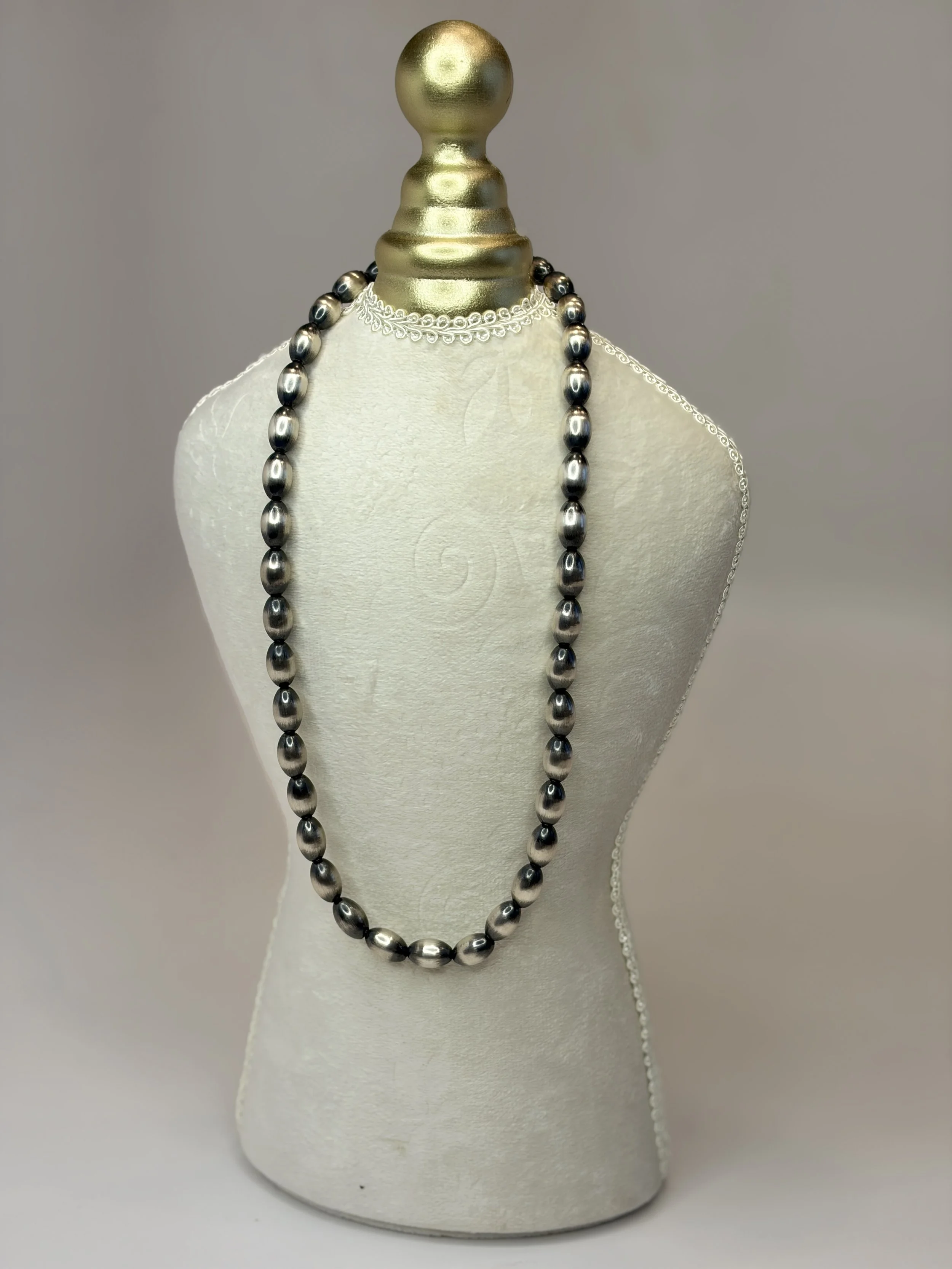 Sterling Silver 20" 6mm Melon Bead Necklace