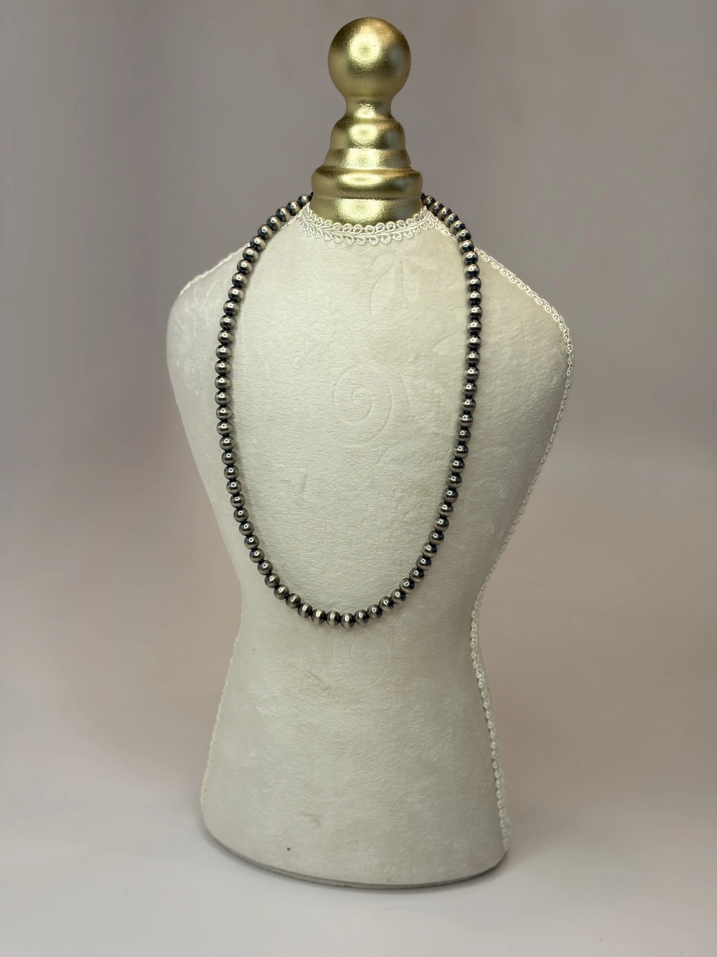 Sterling Silver 18" 6mm Bead Necklace