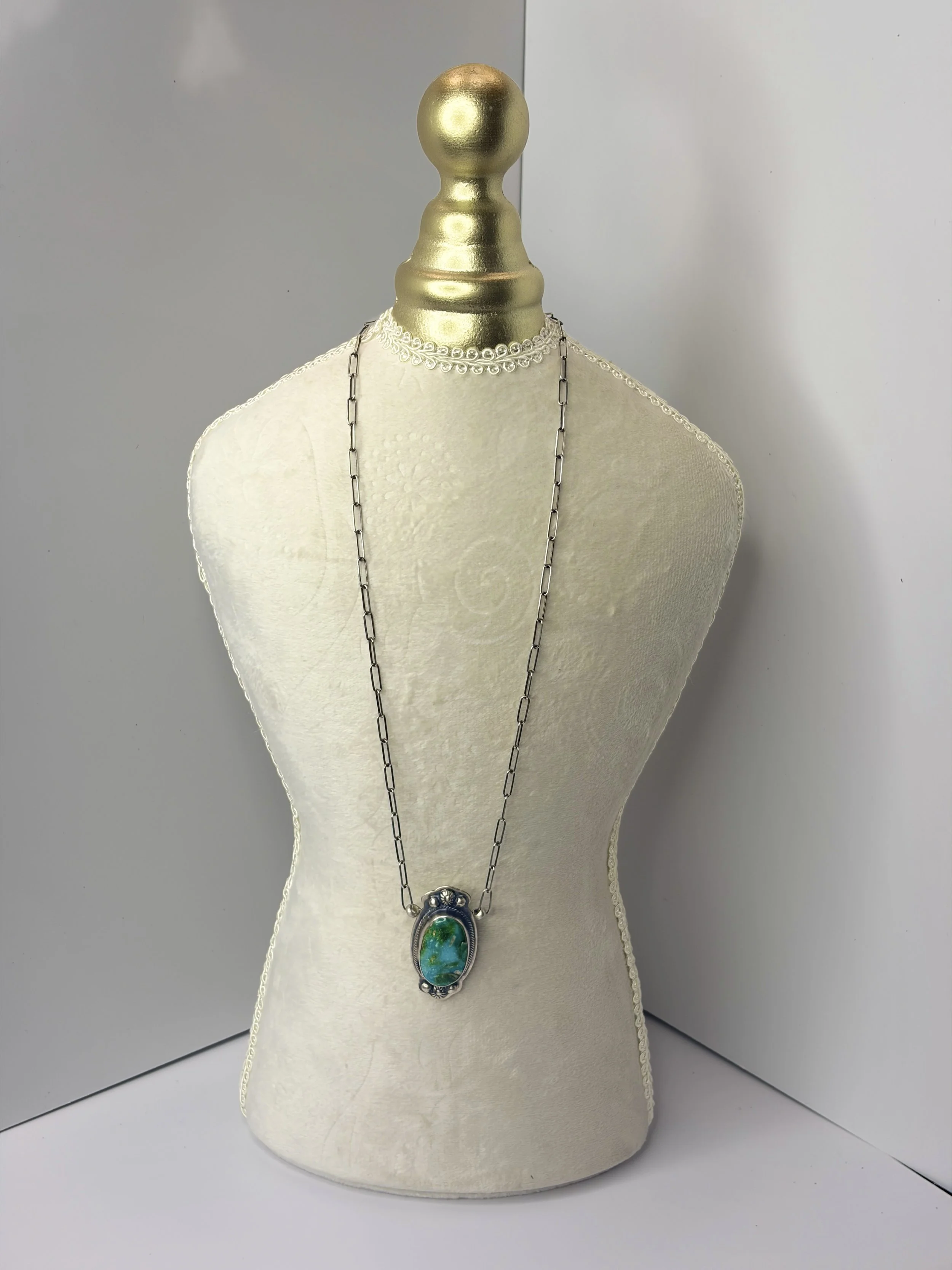 Sonoran Gold Turquoise Pendant Necklace