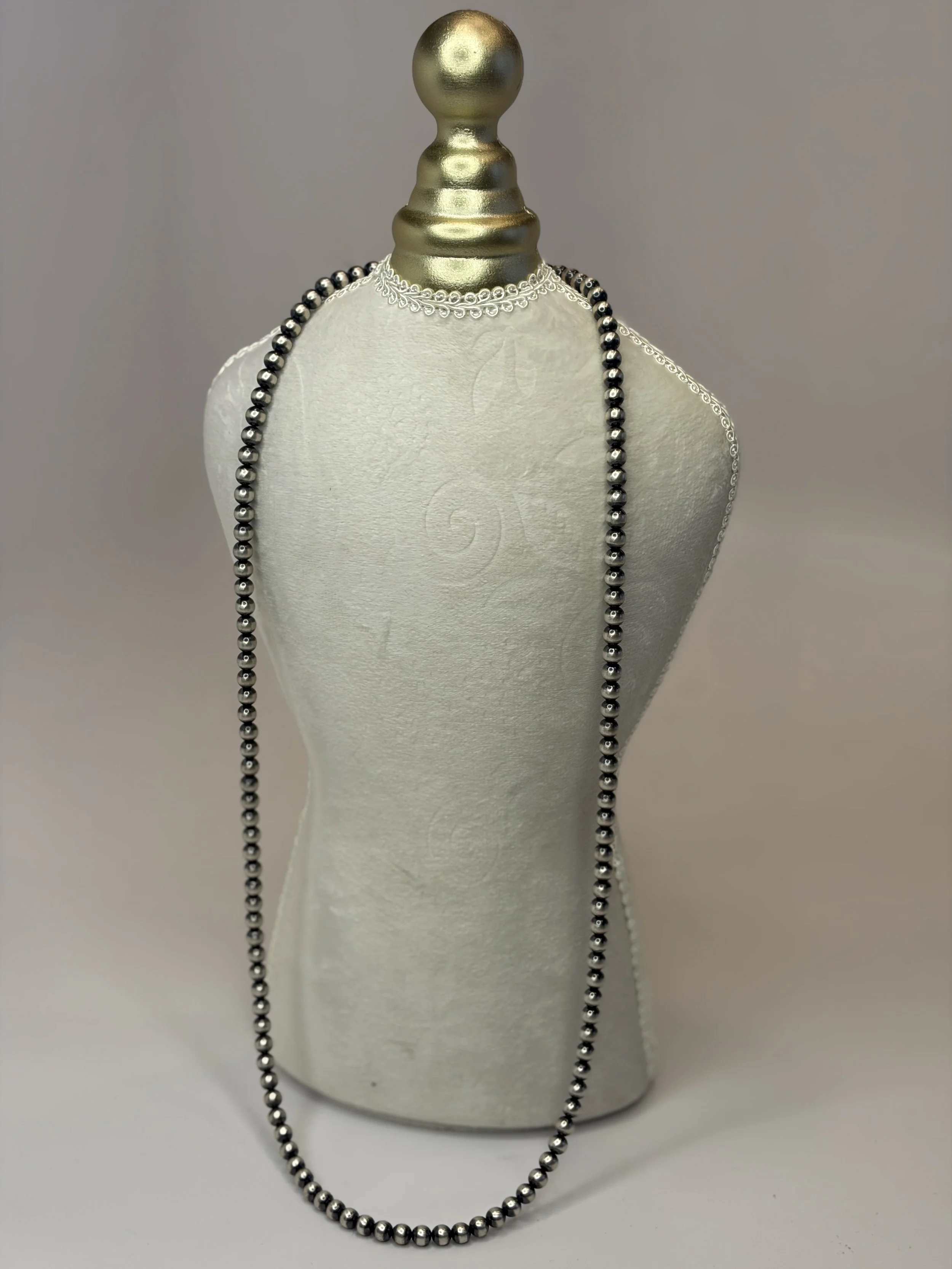 Sterling Silver 30" 6mm Bead Necklace