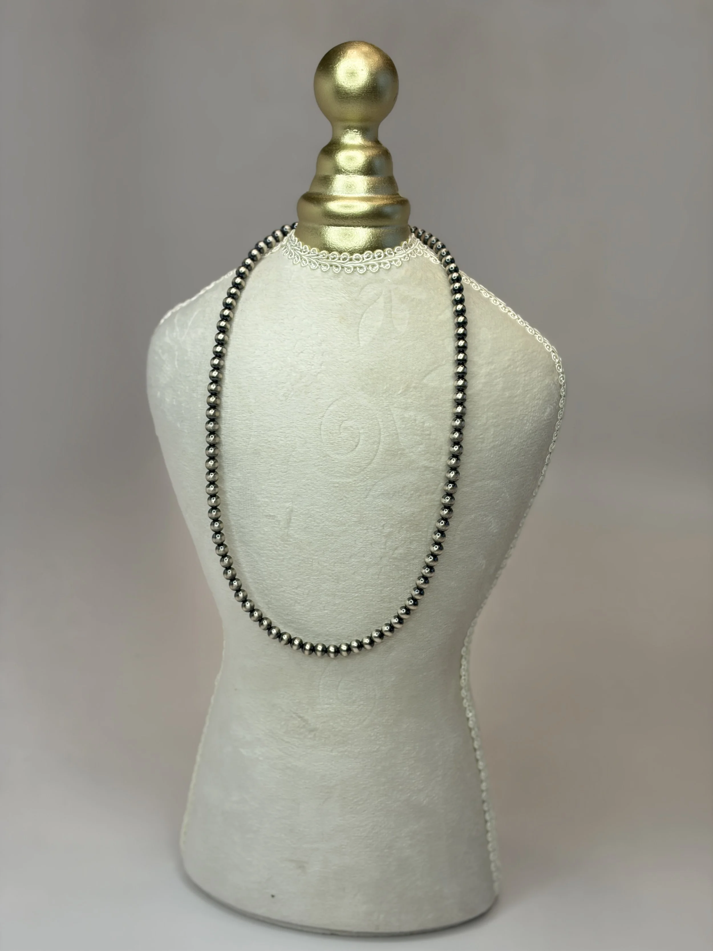 Sterling Silver 18" 5mm Bead Necklace