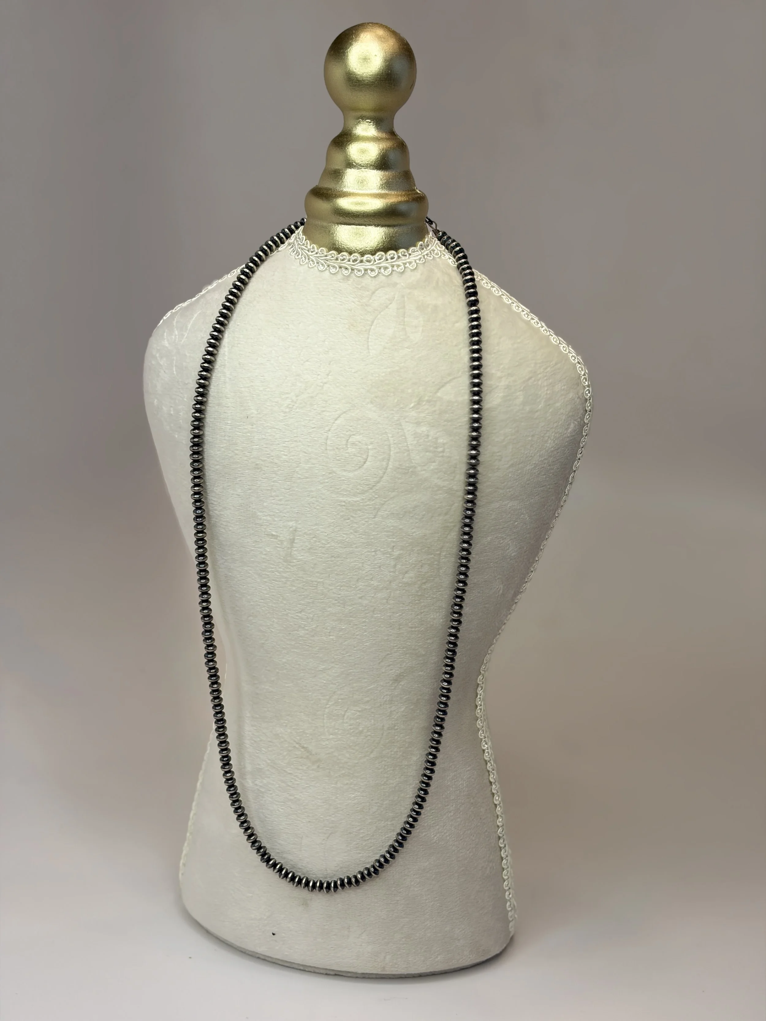 Sterling Silver 24" 4.5mm Saucer Bead Necklace