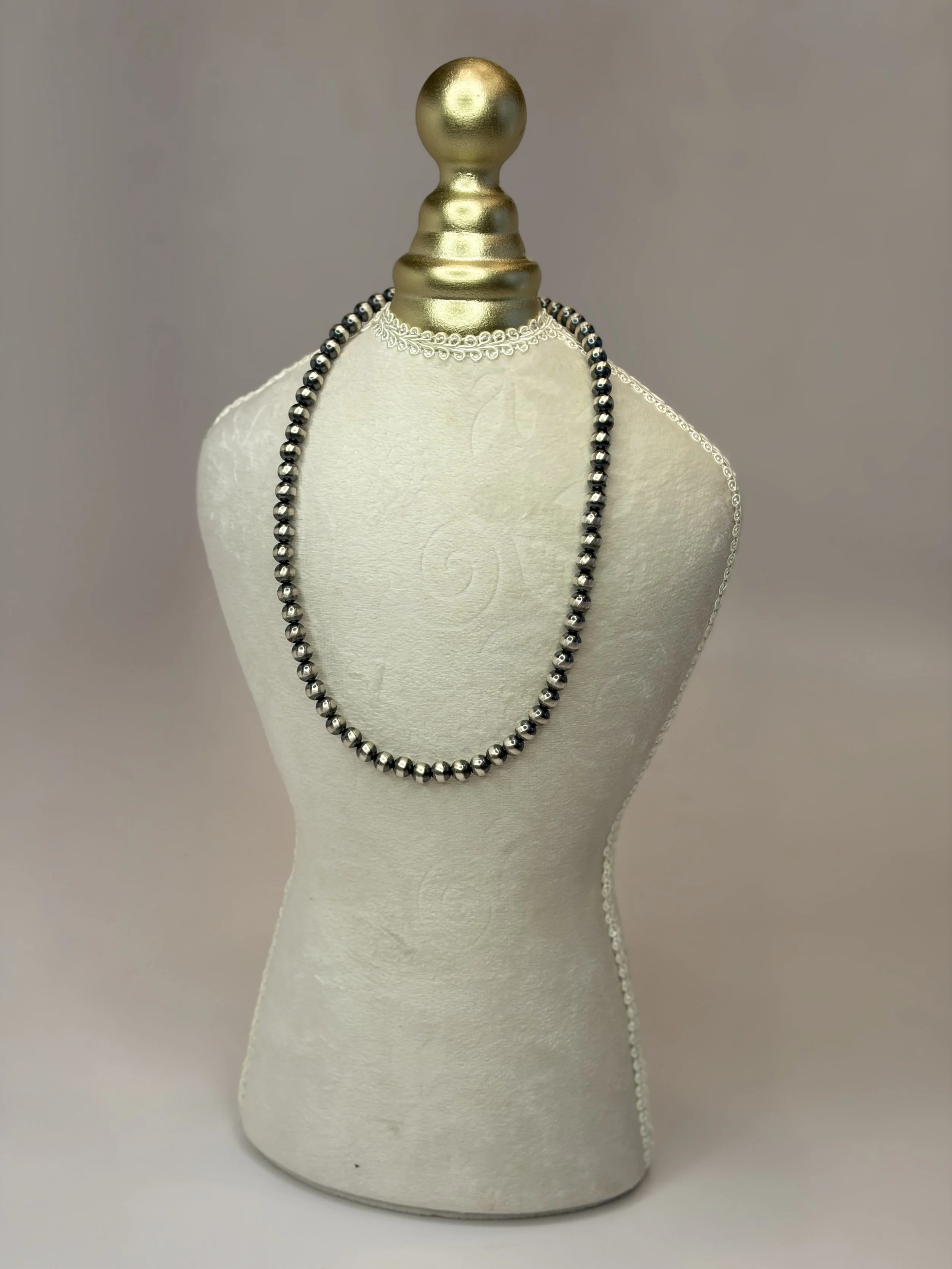 Sterling Silver 16" 6mm Bead Necklace