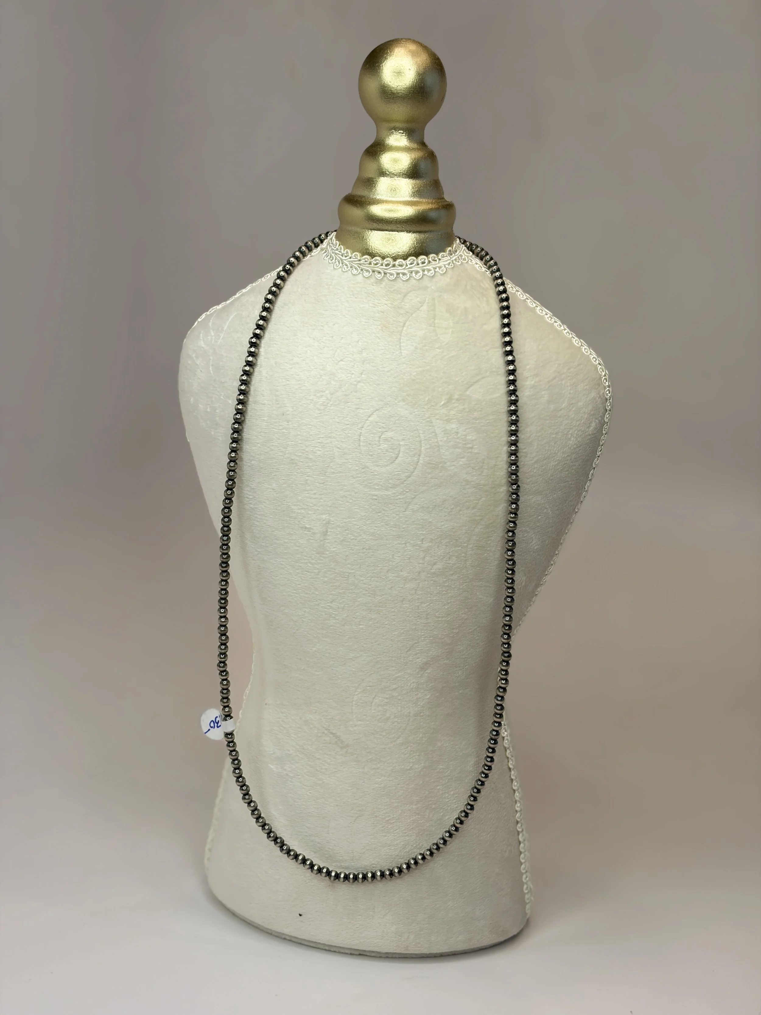 Sterling Silver 24" 4mm Bead Necklace