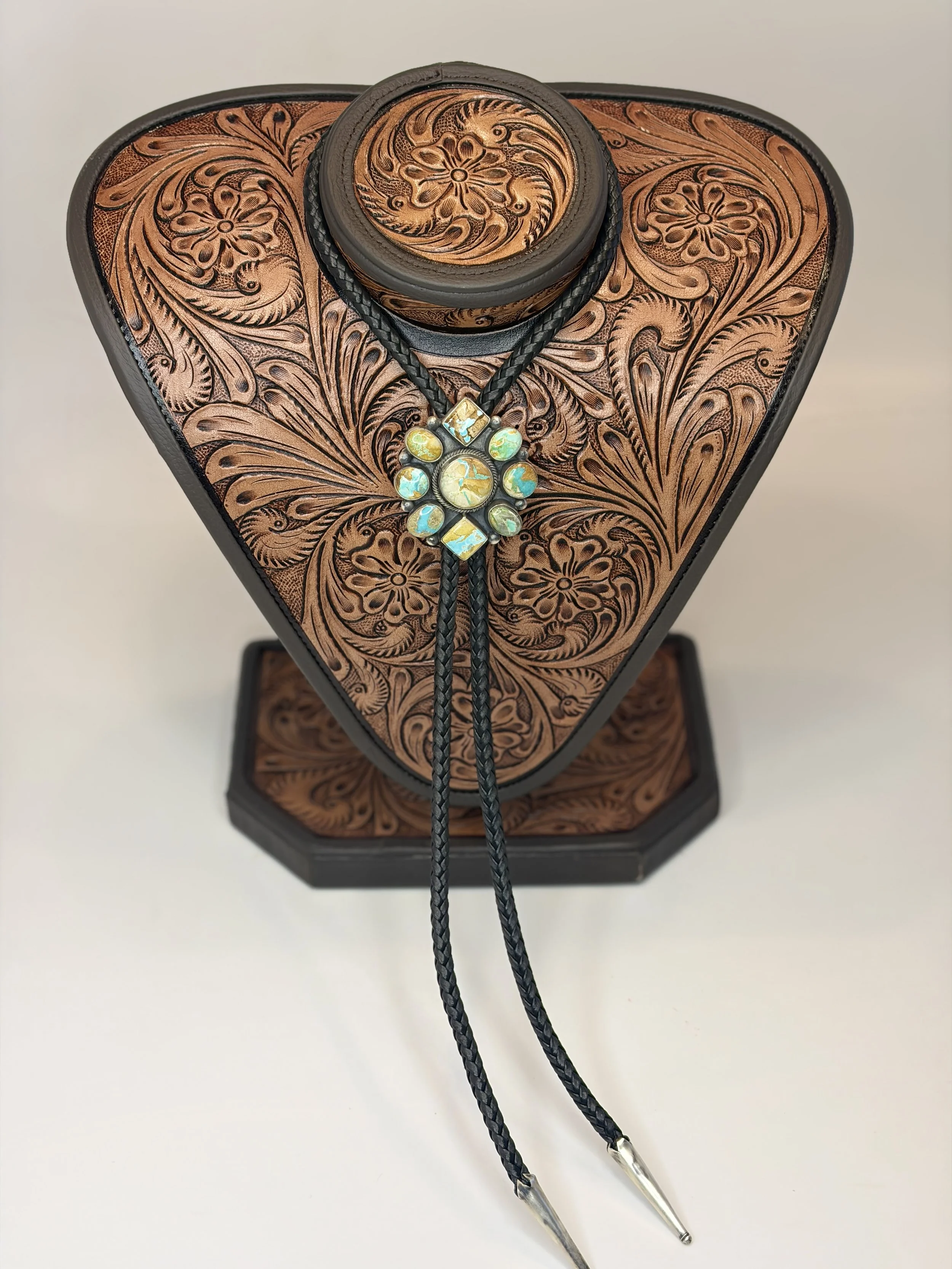 Navajo Royston & Sterling Bolo with Sterling tips