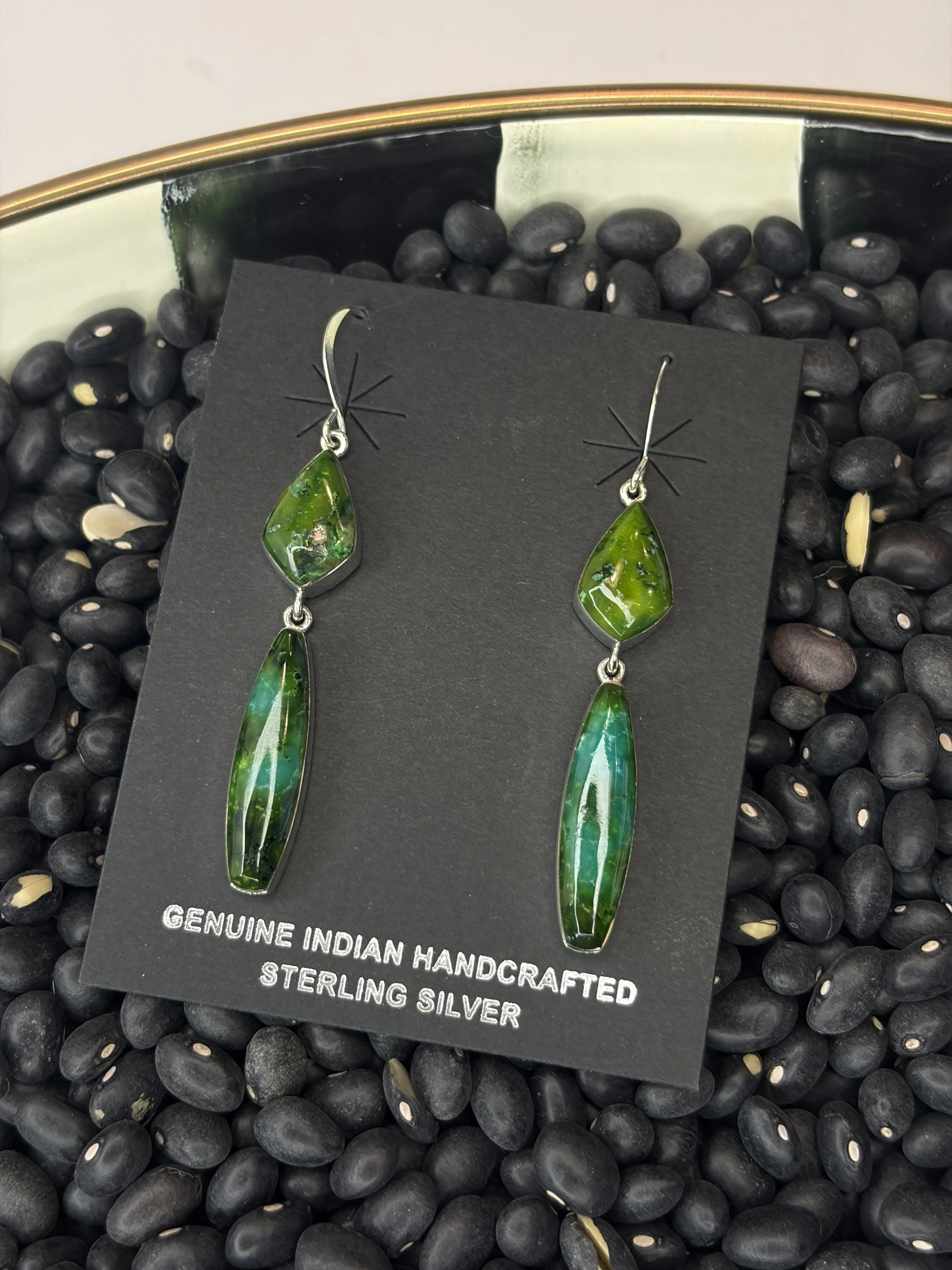 Navajo Emerald Valley & Sterling Earrings
