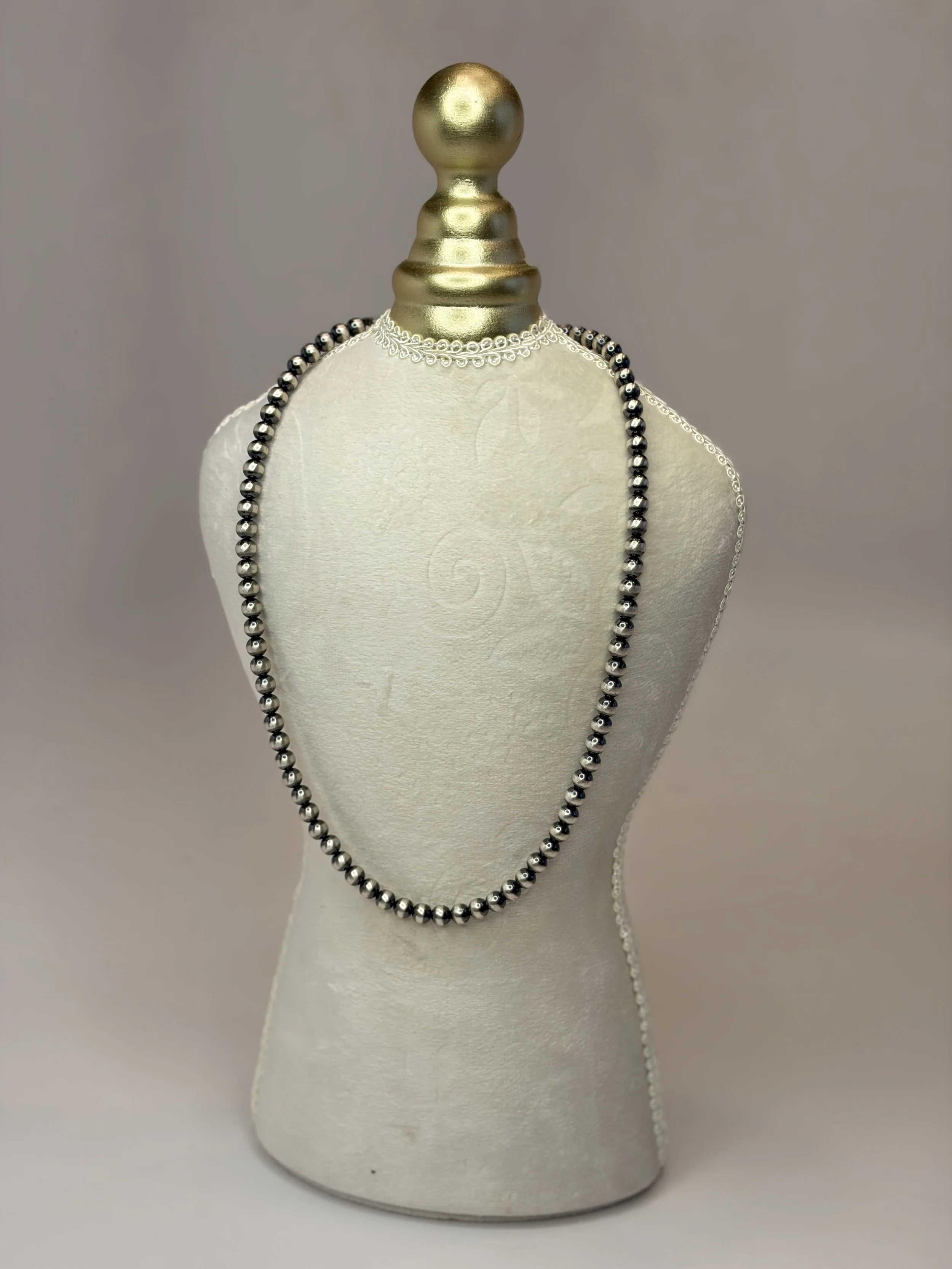 Sterling Silver 20" 6mm Bead Necklace
