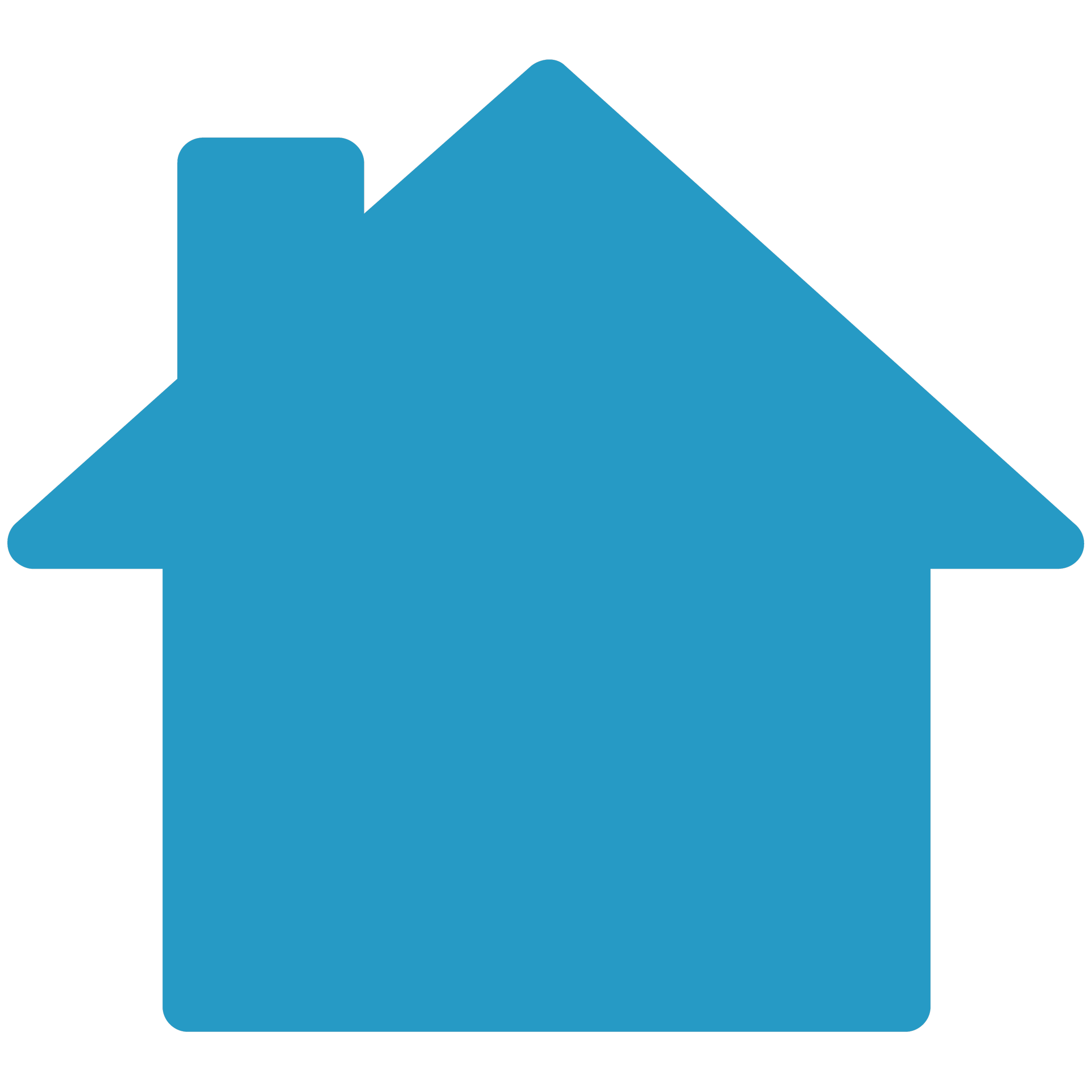 Blue upload arrow icon on black background.